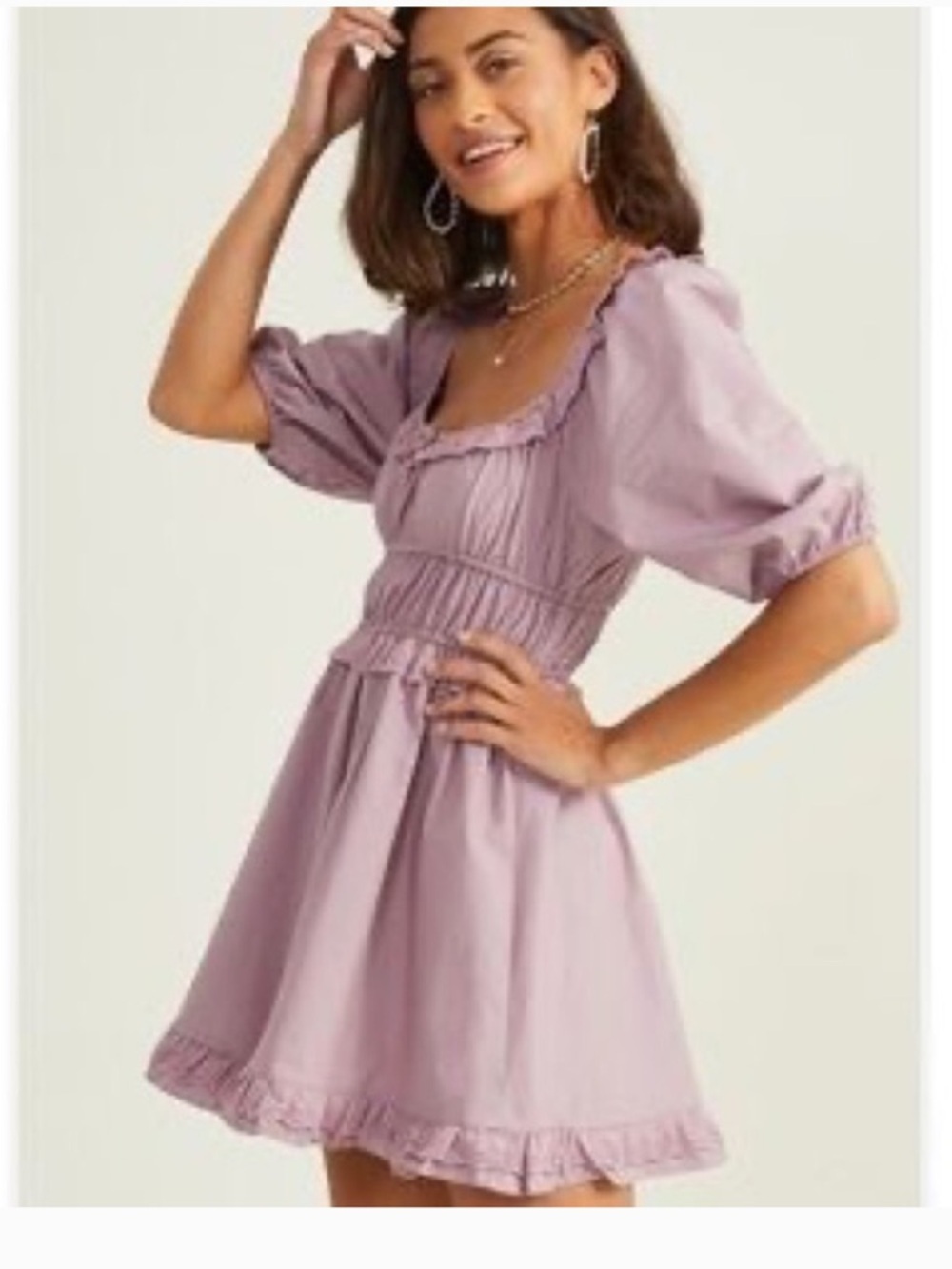Altar’d State Melissa Ruffle Mini Dress Lavender Size M NWT